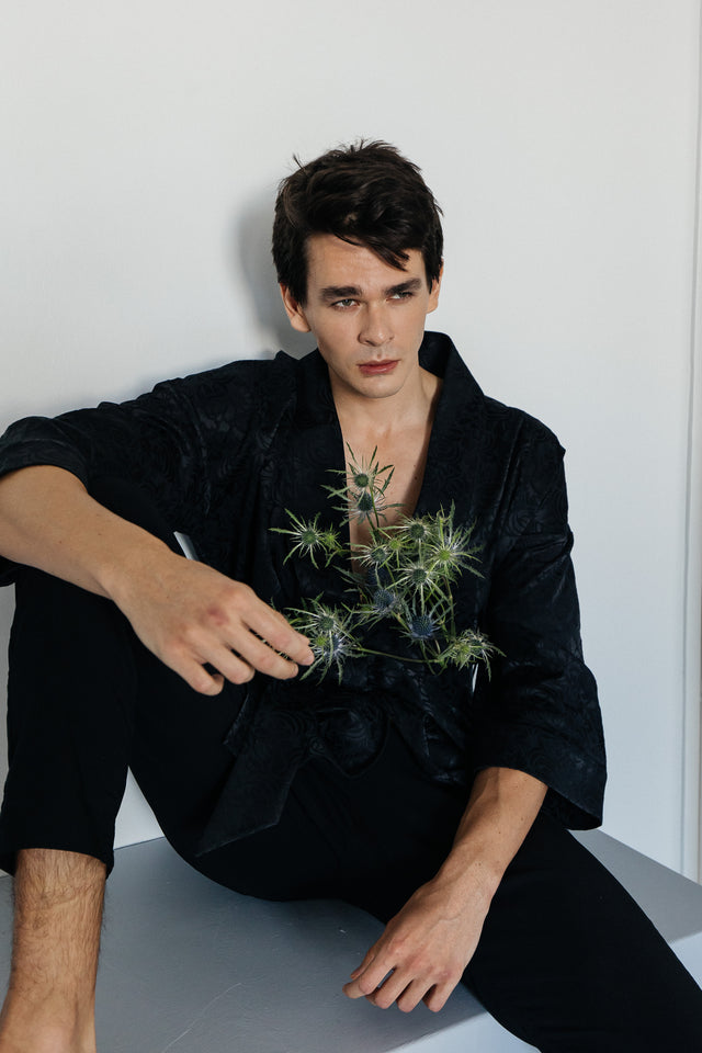 Midnight Shadow Men's Kimono