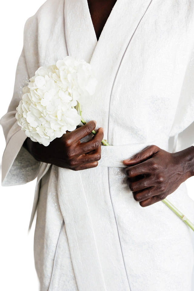 Men's White & Silver Kimono