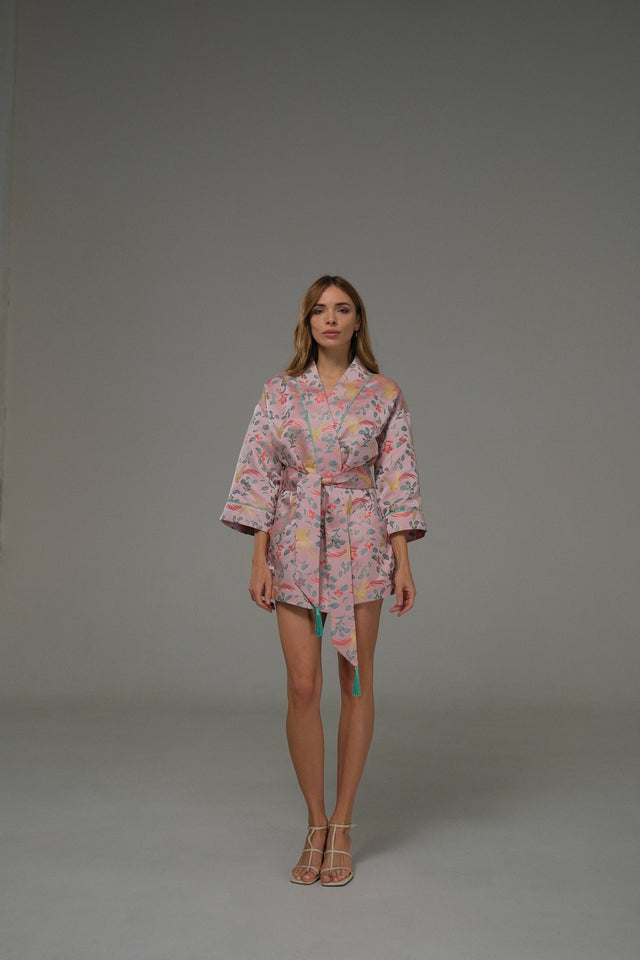 Rosy Songbird Kimono